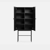 Woud Array Highboard, 80 cm - White Pigmented Oak / Black / Walnut