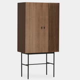 Woud Array Highboard, 80 cm - White Pigmented Oak / Black / Walnut