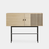 Woud Array Sideboard, 120cm - White Pigmented Oak / Black / Walnut