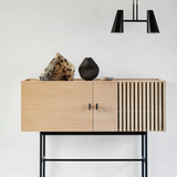 Woud Array Sideboard, 120cm - White Pigmented Oak / Black / Walnut