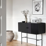 Woud Array Sideboard, 120cm - White Pigmented Oak / Black / Walnut