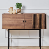 Woud Array Sideboard, 120cm - White Pigmented Oak / Black / Walnut