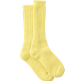 Fog Linen Mohair Socks, Yellow