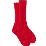 Fog Linen Mohair Socks, Red