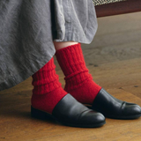 Fog Linen Mohair Socks, Red