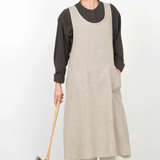 Fog Linen Over Dress Apron - Natural