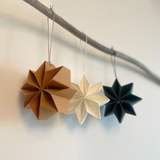 Folded Side Project Star Bauble Trio - Ivory/Sienna/Holly