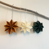 Folded Side Project Star Bauble Trio - Ivory/Sienna/Holly