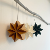 Folded Side Project Star Bauble Trio - Ivory/Sienna/Holly