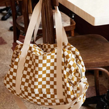 Rose & April Raphael Bag, Caramel Checkerboard