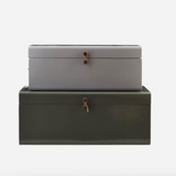 House Doctor Metal Storage Trunks - Grey/Green