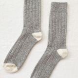 Le Bon Shoppe Extended Cashmere Classic Socks - Grey Melange