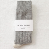 Le Bon Shoppe Extended Cashmere Classic Socks - Grey Melange