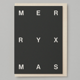 Kinshipped 'Merry Xmas' Embossed Card - Charcoal pack of 6