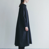 Fog Linen Cotton Jiya Dress - Midnight