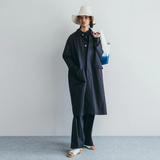 Fog Linen Cotton Pallavi Coat - Midnight