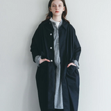 Fog Linen Cotton Pallavi Coat - Midnight