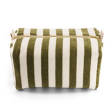 Rose & April Vic Terry Wash Bag - Khaki Stripes