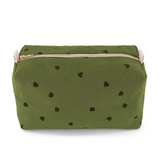 Rose & April Vic Washbag - Khaki Hearts