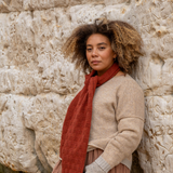 Rove Knitwear Garter Stitch Scarf - Rust