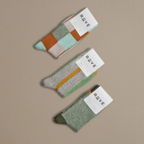 Rove Knitwear Organic Cotton Socks - Plain Green Marl