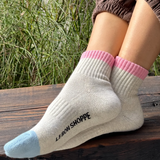 Le Bon Shoppe Color Block Girlfriend Socks - Grey/Pink