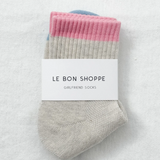 Le Bon Shoppe Color Block Girlfriend Socks - Grey/Pink