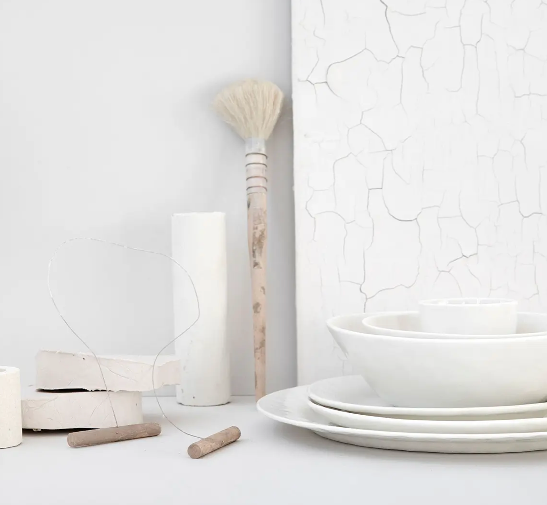 Kajsa Cramer White Bowl, 19cm - WAS £28 - Tea and Kate