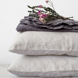 Linen Tales Square Pillowcase, Silver Linen - WAS £38 - Tea and Kate