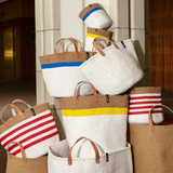 Mifuko Kiondo Market Basket, White M