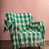 Recycled cotton gingham throw 125x150cm was £20