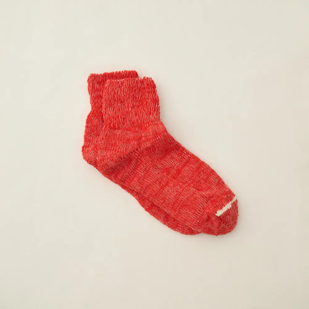 Yahae Japanese Garabou Organic Cotton Ankle Socks Red - Tea and Kate