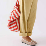 Rose in April Elisa Elisa Tote Bag Stripes Greige / Tomato