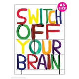 Funny Gift - David Shrigley A5 Notebook - Switch Off Brain