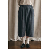 Fog Linen Jasmina Tuck Pants Wool Black Check