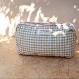 Yonder Organic Cotton Wash Bag - Sage Gingham was £29.99 - Tea and Kate