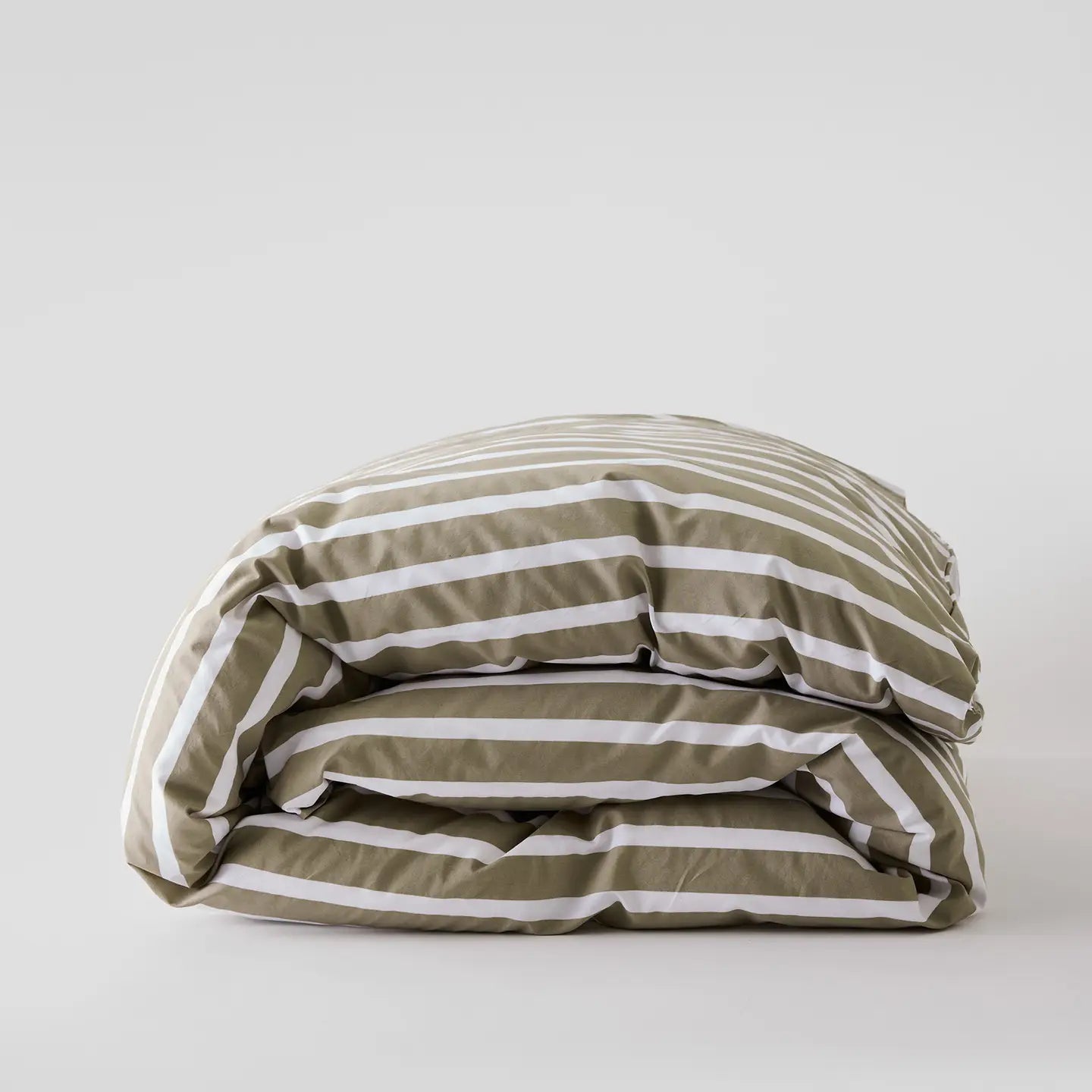 Tell Me More Duvet Cover Cotton Olive Stripe