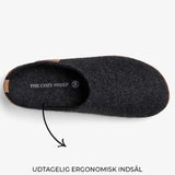 The Cozy Sheep Danish Felted Slippers with Rubber Sole — Dark Grey
