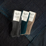 NISHIGUCHI KUTSUSHITA Cashmere Ribbed Socks - Charcoal