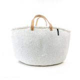 Mifuko Kiondo Floor Basket, White with Handles, XXL