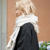 Fog Linen x Mii Thaii Tuz Fringe Scarf Natural Dot