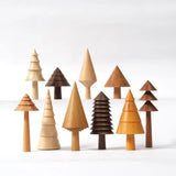 The Arboretum Forest of Hand Made Wooden Table Top Tree Ornaments