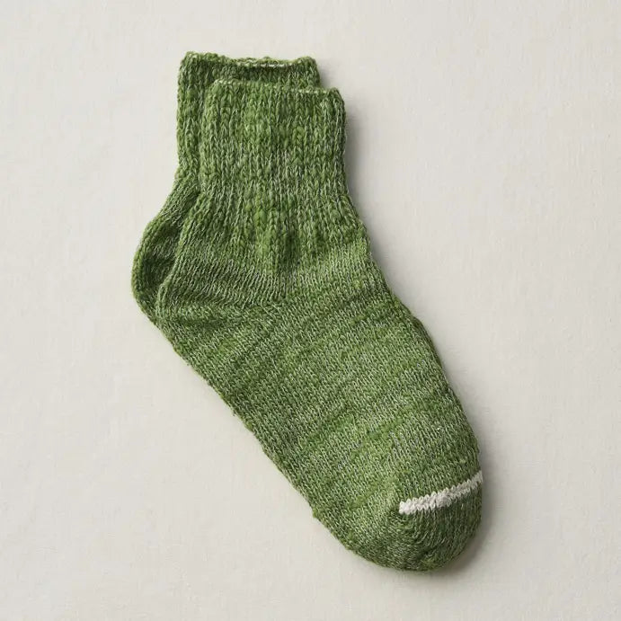 Yahae Japanese Garabou Organic Cotton Ankle Socks Green - Tea and Kate