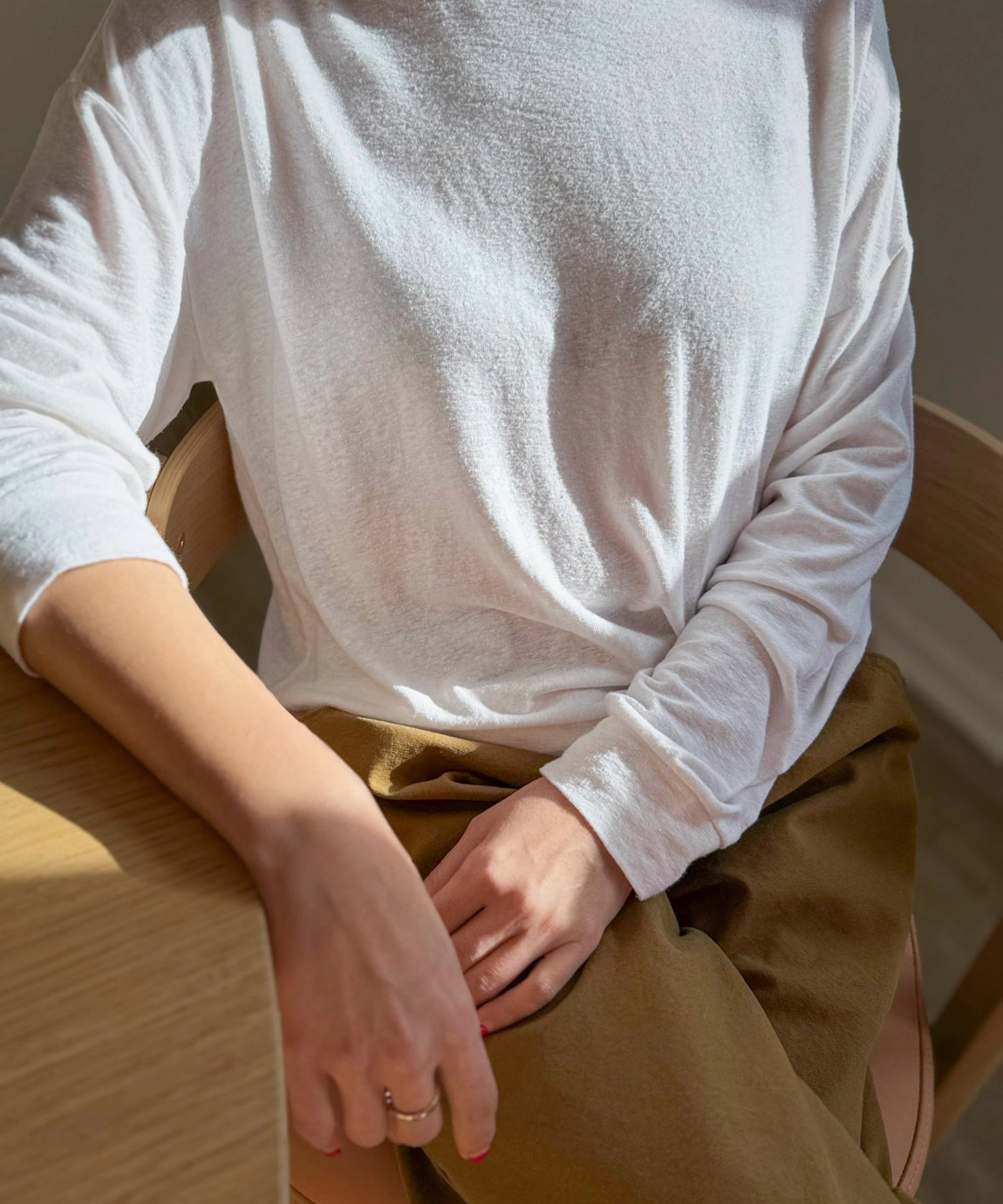 Le Bon Shoppe Haze Linen Blend Tee Optic White - Tea and Kate