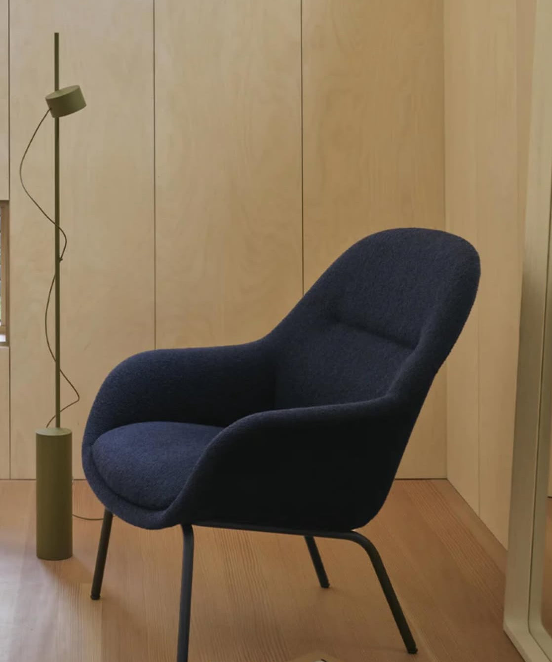 MUUTO Fiber Lounge Armchair, Ericture 780 Fabric / Black Base - EX DISPLAY, WAS £1849 - Tea and Kate