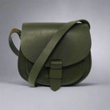 T + K Artisan Maya Black Leather Saddle Bag