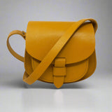 T + K Artisan Maya yellow Leather Saddle Bag