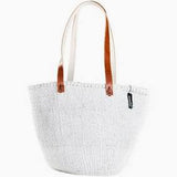 Mifuko Kiondo Shopper Basket, White M