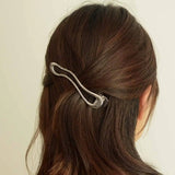 Nar'sha Long Metal Hair Claw Clip Silver