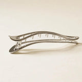 Nar'sha Long Metal Hair Claw Clip Silver